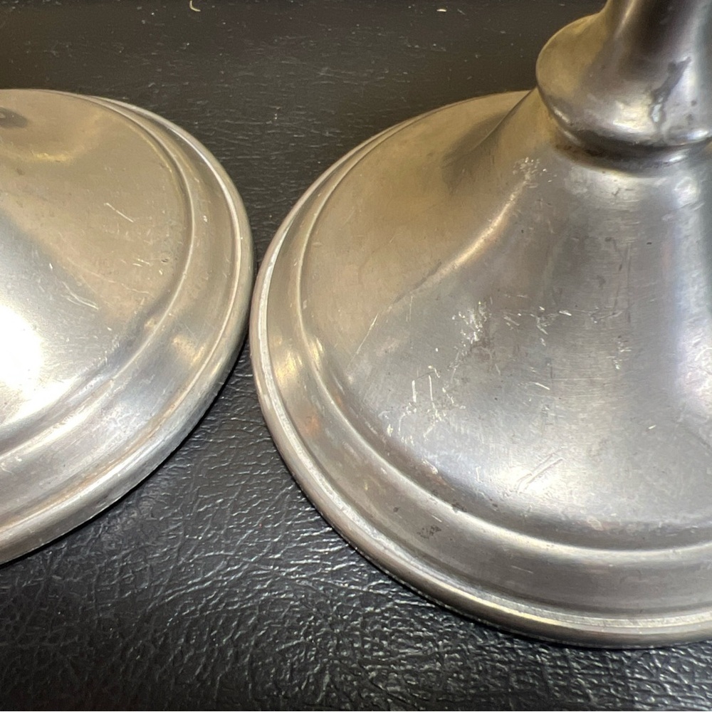 Vintage Web Pewter Weighted Candlesticks Classic Set of 2 6.5” - Picture 6 of 6